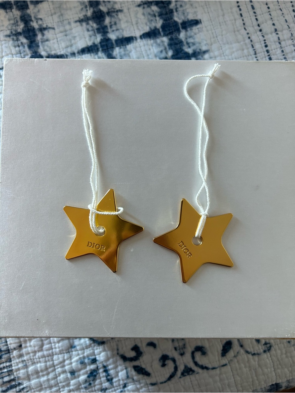 2 Dior Gold Star Ornament Set - Pair